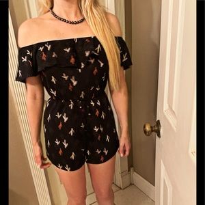 Off the shoulder cactus romper